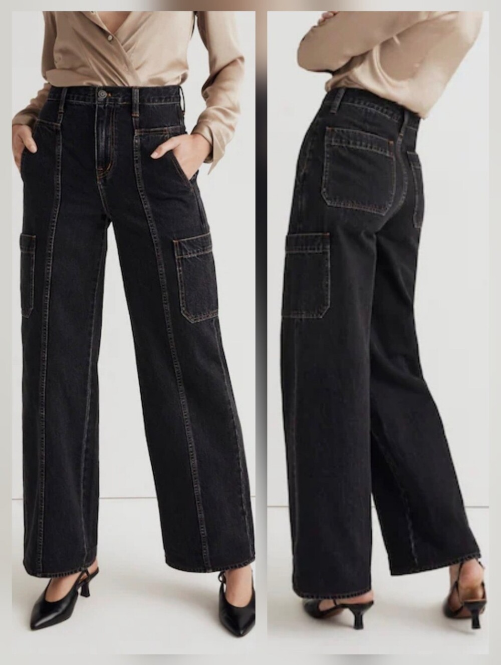 Madewell Baggy Straight Cargo Jeans Westberg Wash Rigid